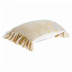 Чехол на подушку горчичного цвета с бахромой и объемным узором Ethnic mix варинант исполнения - 1 | Loft Concept в Ульяновске