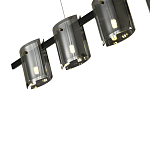 Подвесной светильник светодиодный с 5-ю цилиндрическими плафонами светло-серого цвета из стекла и стали Andrea Сhandelier Grey варинант исполнения - 2 | Loft Concept в Ульяновске