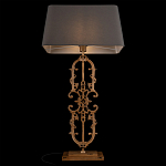 Настольная лампа на ажурном чугунном основании с тканевым серым абажуром Openwork Lamp варинант исполнения - 4 | Loft Concept в Ульяновске