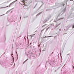 Люстра серебрянная с розовыми стеклянными подвесками в форме капель FAIRYTREE Light варинант исполнения - 5 | Loft Concept в Ульяновске