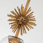 Подвесной светильник золотого цвета с колоколообразным стеклянным плафоном и декоративным элементом Elstead Lighting варинант исполнения - 5 | Loft Concept в Ульяновске