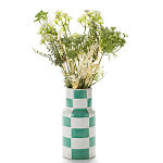 Ваза из фаянса Brighter than the Stars с шахматным принтом бирюзового цвета  варинант исполнения - 3 | Loft Concept в Ульяновске