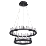 Люстра с двумя кольцами черного цвета с хрустальными элементами QUARTZ CRYSTAL варинант исполнения - 2 | Loft Concept в Ульяновске