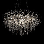 Люстра подвесная с прозрачными стеклянными подвесками в форме капель Диаметр 80 см Droplet Chandelier варинант исполнения - 8 | Loft Concept в Ульяновске