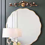 Золотое настенное зеркало Yvon Mirror варинант исполнения - 1 | Loft Concept в Ульяновске