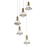 Каскадная люстра с плафонами в форме бриллианта Diamond Crystal Cascade Chandelier варинант исполнения - 3 | Loft Concept в Ульяновске