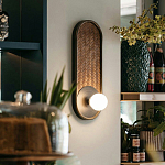 Бра с декором из плетеного бамбука Wicker Oval Lamp варинант исполнения - 4 | Loft Concept в Ульяновске