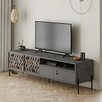 ТВ-тумба с раздвижными дверцами Mallin Metal TV Stand варинант исполнения - 2 | Loft Concept в Ульяновске