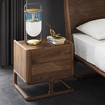 Прикроватный деревянный столик с 2-мя ящиками Moon Walnut Furniture варинант исполнения - 1 | Loft Concept в Ульяновске