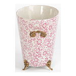 Кашпо из белого фарфора с розовым цветочным орнаментом Eden Garden варинант исполнения - 3 | Loft Concept в Ульяновске