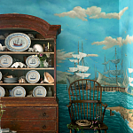 Обои ручная роспись Nantucket Crossing Brandt colourway on scenic paper варинант исполнения - 1 | Loft Concept в Ульяновске