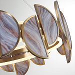 Люстра круглая с полукруглыми плафонами из искусственного алебастра в бронзовой оправе Marbella варинант исполнения - 4 | Loft Concept в Ульяновске