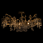 Потолочная люстра в виде ветвей деревьев золотого цвета с прозрачными подвесками-каплями Droplet Chandelier варинант исполнения - 2 | Loft Concept в Ульяновске