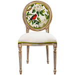 Стул бежевый из натурального бука с изображением птица в саду Blooming Birds варинант исполнения - 1 | Loft Concept в Ульяновске