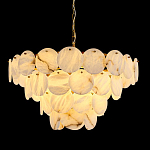 Люстра подвесная четырехъярусная с подвесками в форме дисков Cryptocrystalline Stone варинант исполнения - 2 | Loft Concept в Ульяновске