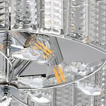 Люстра круглая на цепи цвета хром с прозрачными рельефными хрустальными пластинами Textured Glass Chandelier варинант исполнения - 4 | Loft Concept в Ульяновске