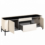 ТВ-тумба белая с чёрной столешницей с 2-мя дверками и ящиком San Marco варинант исполнения - 2 | Loft Concept в Ульяновске