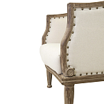 Кресло низкое с мягкой обивкой из льна на 4-х деревянных ножках Emile Armchair beige варинант исполнения - 4 | Loft Concept в Ульяновске