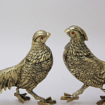 Статуэтка бронзовая пара Фазаны золотые Bronze Birds варинант исполнения - 3 | Loft Concept в Ульяновске