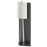 Бра на прозрачном штативе с тканевым абажуром в форме цилиндра Conciseness варинант исполнения - 3 | Loft Concept в Ульяновске