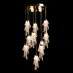 Люстра каскадная с 10-ю прозрачными плафонами Wave Line варинант исполнения - 3 | Loft Concept в Ульяновске