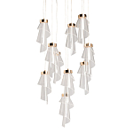 Люстра каскадная с 10-ю прозрачными плафонами Wave Line варинант исполнения - 1 | Loft Concept в Ульяновске