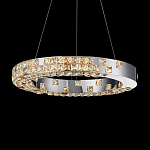 Люстра серебряная в форме кольца с мозаичным хрустальным оформлением Sparks of Crystal варинант исполнения - 2 | Loft Concept в Ульяновске