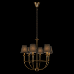 Люстра на металлическом основании бронзового цвета с 6-ю черными конусовидными абажурами Dignity варинант исполнения - 3 | Loft Concept в Ульяновске