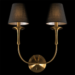 Бра с металлическим основанием бронзового цвета и 2-мя черными конусовидными абажурами Dignity варинант исполнения - 4 | Loft Concept в Ульяновске