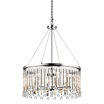 Люстра круглая цвета хром с вертикальными стеклянными трубками и круглыми подвесками Kichler варинант исполнения - 1 | Loft Concept в Ульяновске