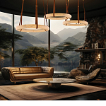 Люстра в форме обруча из натурального камня Minerals of Light варинант исполнения - 5 | Loft Concept в Ульяновске