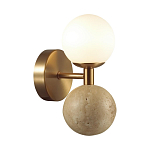 Бра с шарообразным матовым плафоном и шаром из камня на металлическом основании Orb Essence варинант исполнения - 1 | Loft Concept в Ульяновске
