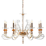 Люстра с 8-ю лампочками и изогнутыми прозрачными элементами из стекла Twisted Glass Candles Chandelier варинант исполнения - 1 | Loft Concept в Ульяновске