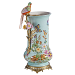 Ваза с птичкой из фарфора с бронзовыми элементами Garden of Eden варинант исполнения - 1 | Loft Concept в Ульяновске