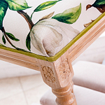 Банкетка из натурального бука золотистая с изображением птиц и цветов Blooming Bird варинант исполнения - 3 | Loft Concept в Ульяновске