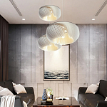 Подвесной светильник с белыми изящными декоративными лепестками Volumetric Petal Lamp варинант исполнения - 7 | Loft Concept в Ульяновске