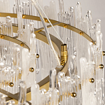 Люстра круглая с прозрачными стержнями разной длины Textured Glass Chandelier варинант исполнения - 10 | Loft Concept в Ульяновске