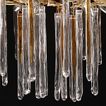 Люстра подвесная золотого цвета с разветвленными ветвями и прозрачными стеклянными подвесками Droplet Chandelier варинант исполнения - 7 | Loft Concept в Ульяновске