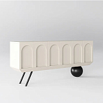 Дизайнерский комод с фактурным фасадом и чёрной ножкой в форме шара Samanta варинант исполнения - 1 | Loft Concept в Ульяновске