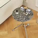 Дизайнерский журнальный стол с круглой столешницей на изогнутых стальных ножках Obafaby варинант исполнения - 2 | Loft Concept в Ульяновске