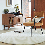 Кресло бархатное с подлокотниками на металлическом каркасе Oriel Retro Armchair варинант исполнения - 6 | Loft Concept в Ульяновске