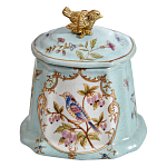 Шкатулка голубого цвета с рисунком и состаренным эффектом Eden Garden варинант исполнения - 2 | Loft Concept в Ульяновске