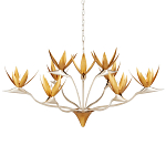 Люстра с плафонами в виде цветов Golden Bird of Paradise варинант исполнения - 3 | Loft Concept в Ульяновске