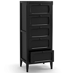 Комод узкий с 5-ю ящиками черный Silva Black Chest of Drawers варинант исполнения - 3 | Loft Concept в Ульяновске