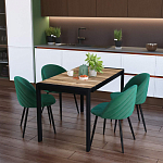 Стол обеденный раздвижной с прямоугольной столешницей на четырех черных ножках Blair варинант исполнения - 9 | Loft Concept в Ульяновске