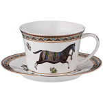 Чайный сервиз из фарфора с изображением лошадей на 6 персон 15 предметов Porcelain Horse Set  варинант исполнения - 1 | Loft Concept в Ульяновске