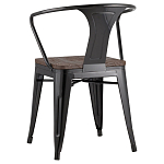 Черный глянцевый стул с сиденьем из натурального дерева TOLIX варинант исполнения - 5 | Loft Concept в Ульяновске