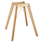 Стол обеденный с серой овальной столешницей из керамики на четырех деревянных ножках Gray Ceramics варинант исполнения - 7 | Loft Concept в Ульяновске