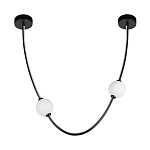 Подвесной светильник в форме дуги с белыми шарообразными плафонами Flos Wireline Lighting варинант исполнения - 2 | Loft Concept в Ульяновске