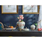 Блюдо овальное из голубого фарфора с ручками в виде бабочек и цветочным рисунком Blue Garden варинант исполнения - 4 | Loft Concept в Ульяновске